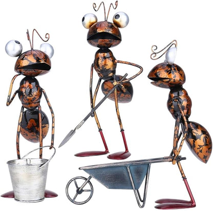 Metal Busy Ant Garden Statue for Outdoor Yard and Garden Decor