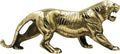 Polished Brass Panther Figurine Sculpture for Home Office Decor
