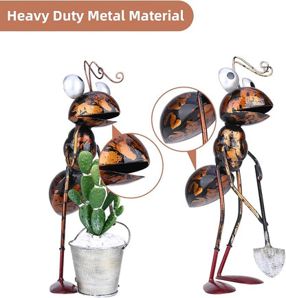 Metal Busy Ant Garden Statue for Outdoor Yard and Garden Decor