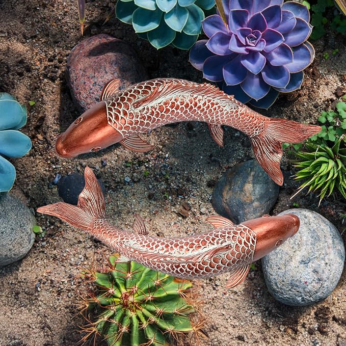 Koi Fish Garden Statues for Outdoor Yard and Home Decor