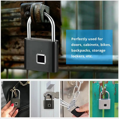 Smart Fingerprint Padlock Keyless Waterproof Rechargeable Security Lock - House Flexa