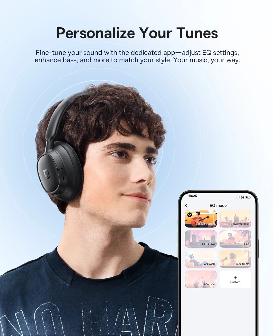 Baseus Bowie H1s Wireless Headphones | Bluetooth 5.4 Noise Canceling 120H Battery - House Flexa