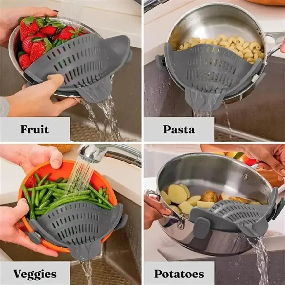 Adjustable Clip - On Pot Strainer - House Flexa
