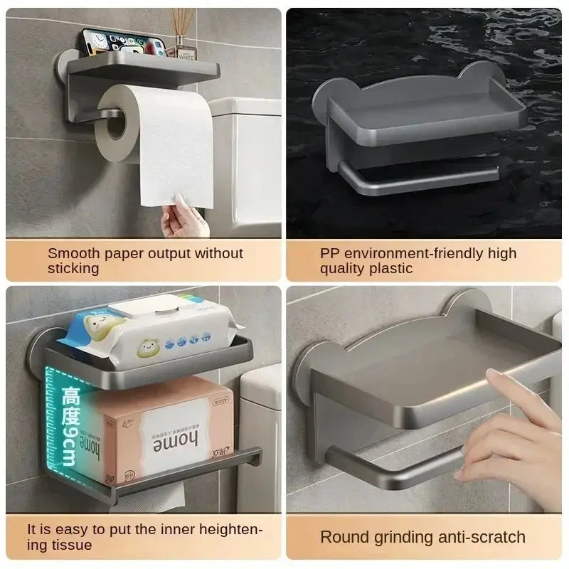 Wall Mounted Toilet Tissue Holder Shelf - House Flexa