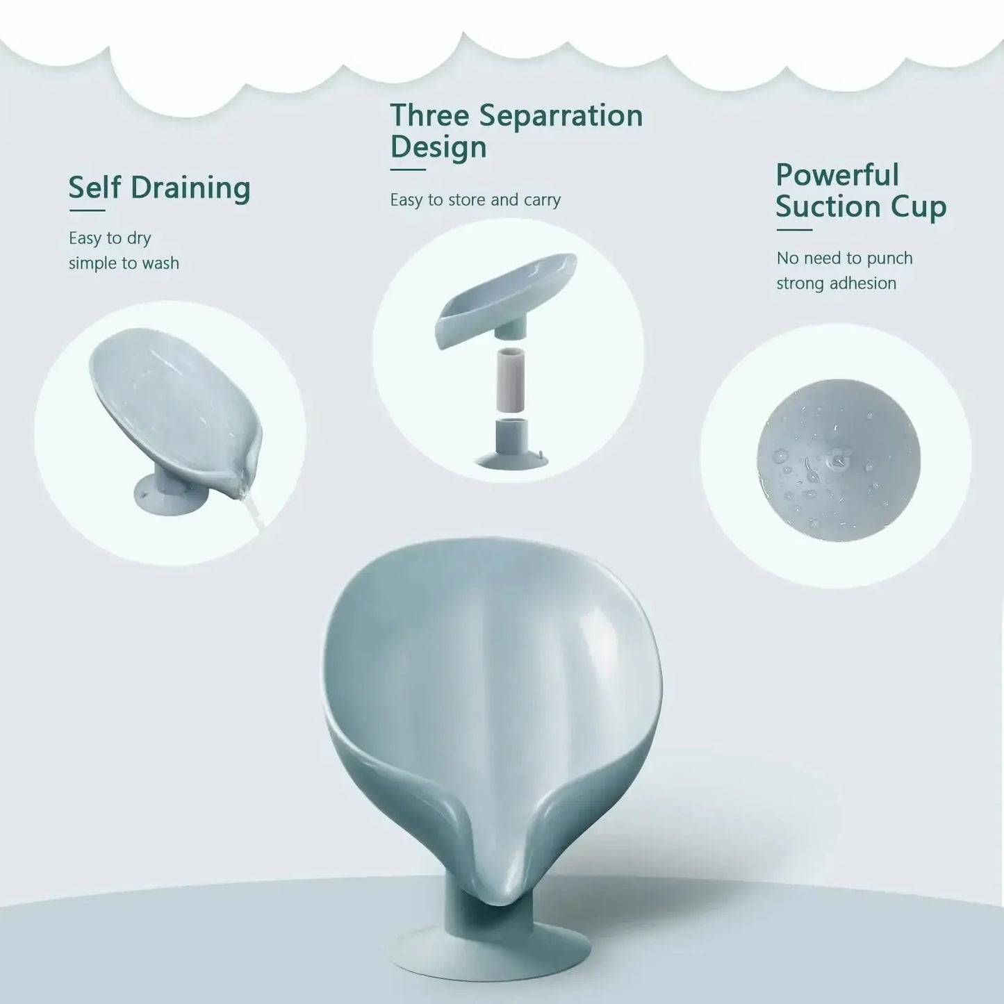 Leaf Shape Drain Soap Holder - House Flexa