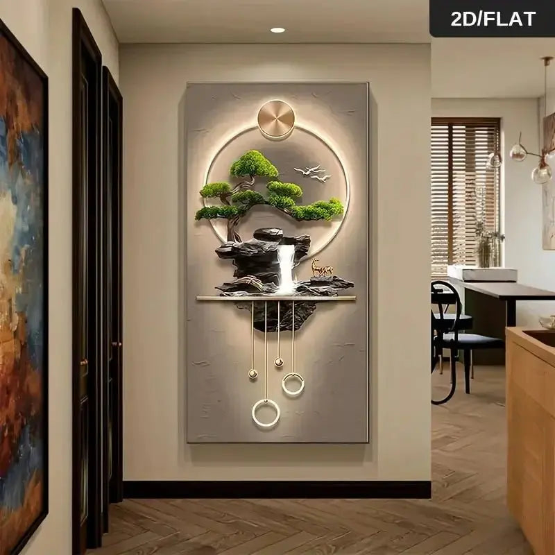 Majestic Waterfall Moonlit Forest Canvas Art Print - House Flexa