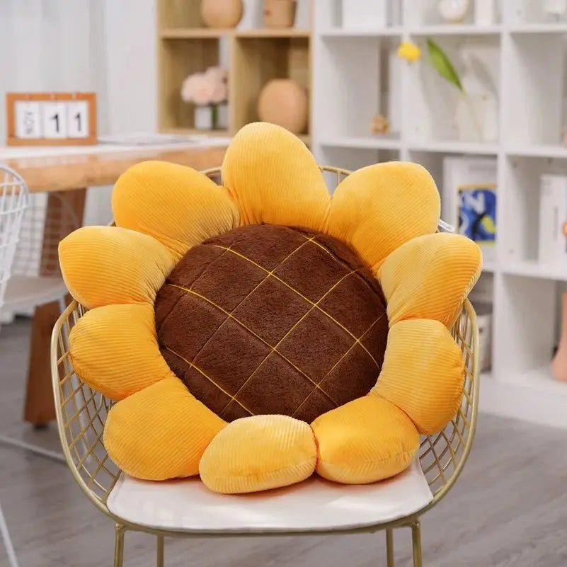 Sunflower Flower Shaped Throw Pillow - House Flexa