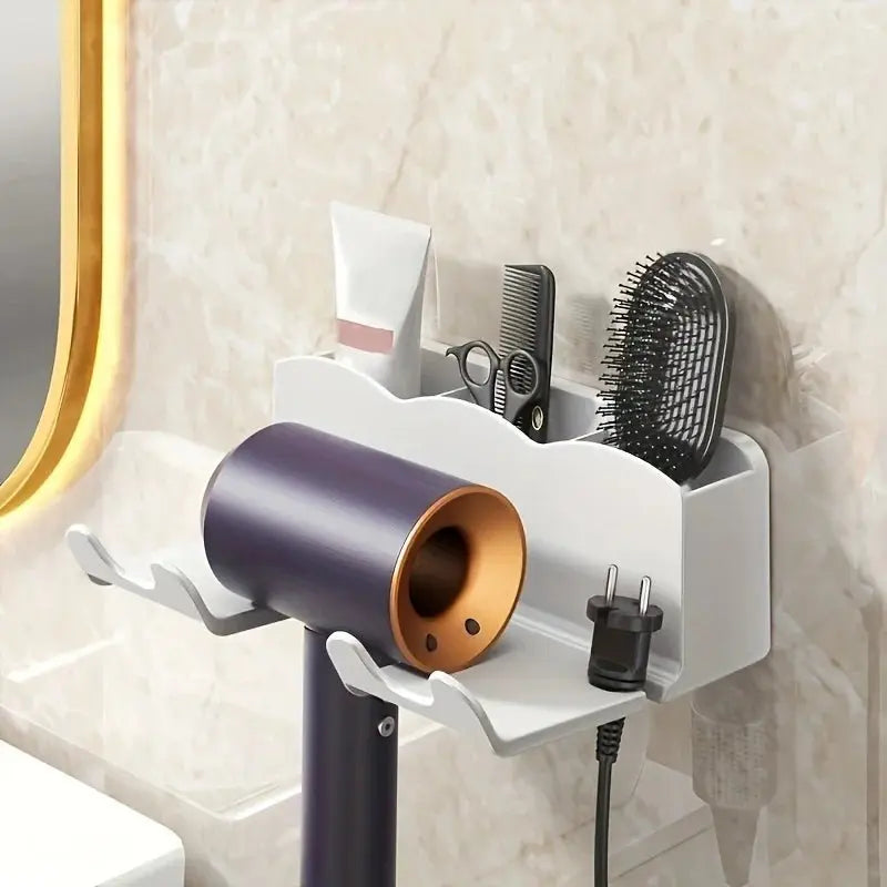 No Drill Hair Dryer Storage Rack - House Flexa