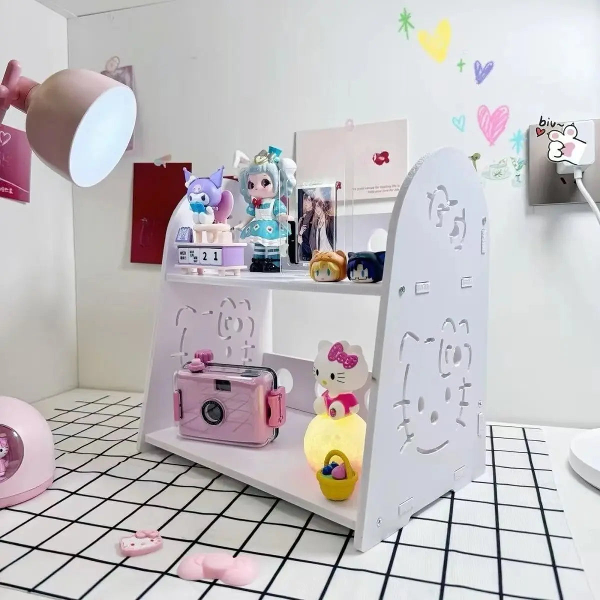 Kawaii HelloKitty Desktop Storage Rack - House Flexa