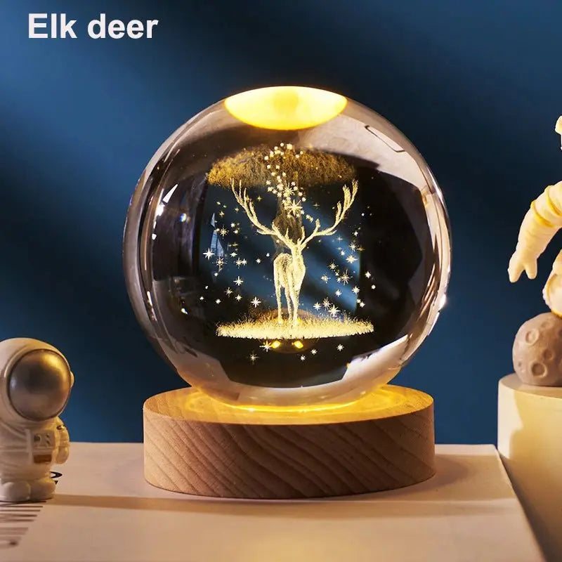 3D Crystal Ball LED Solar System Astronaut - House Flexa