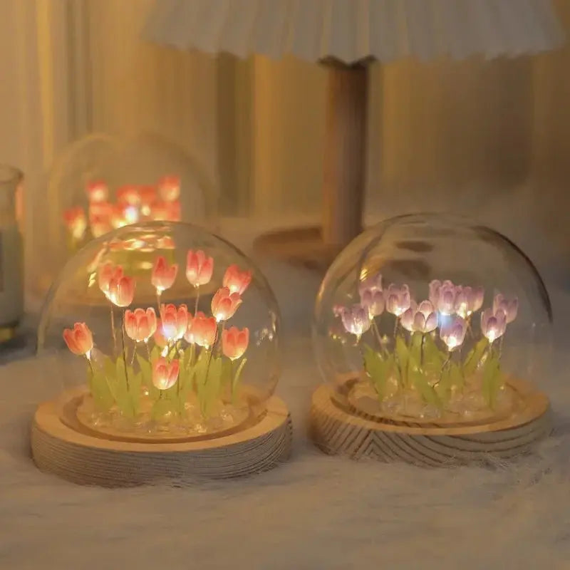Handmade Tulip Night Light DIY Creative Desktop Ambiance Gift - House Flexa