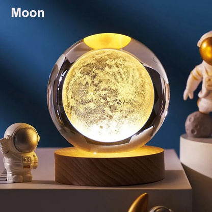 3D Crystal Ball LED Solar System Astronaut - House Flexa