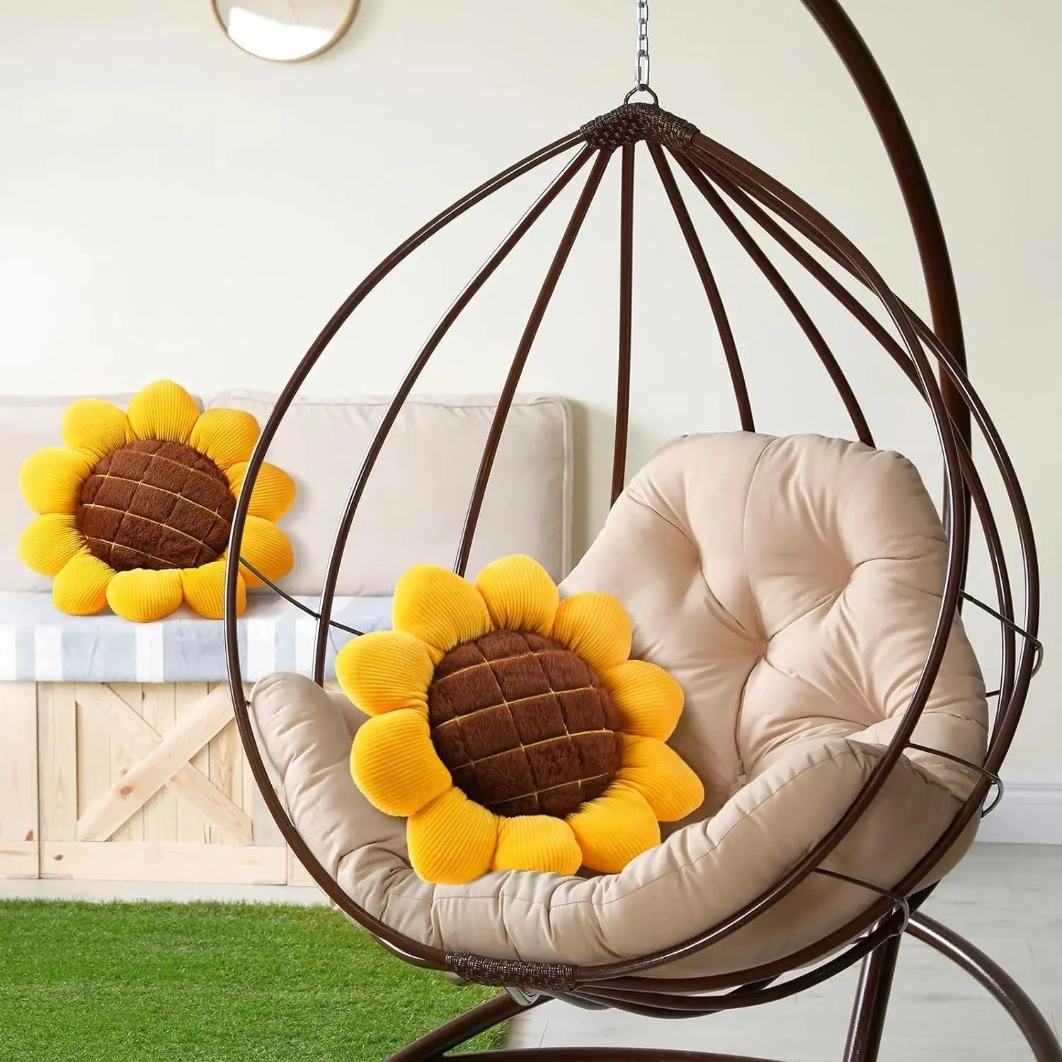 Sunflower Flower Shaped Throw Pillow - House Flexa