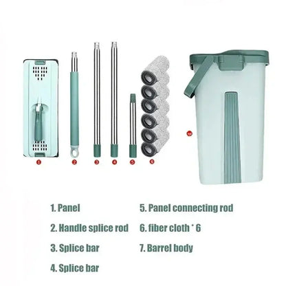 Flat Squeeze Mop Bucket Set - House Flexa