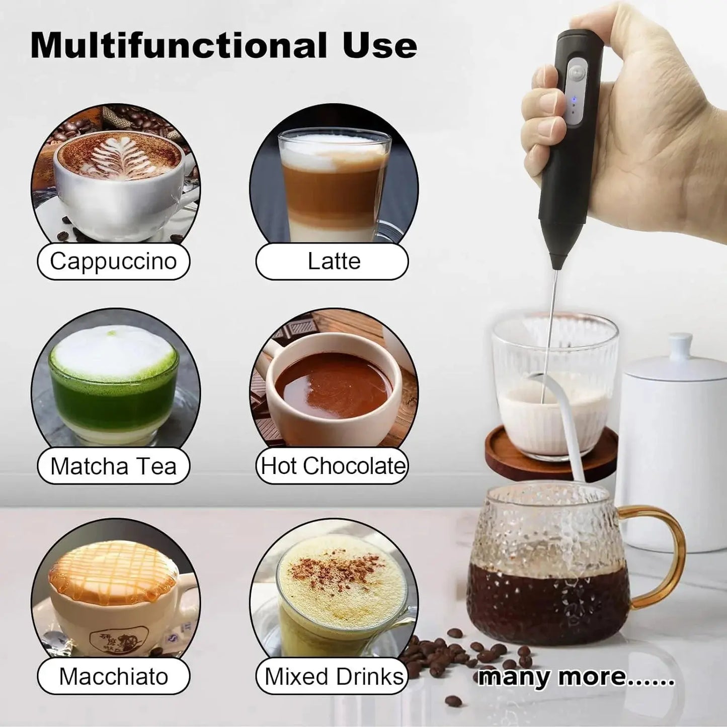 Handheld Electric Milk Frother Egg Beater - House Flexa