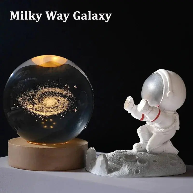 3D Crystal Ball LED Solar System Astronaut - House Flexa