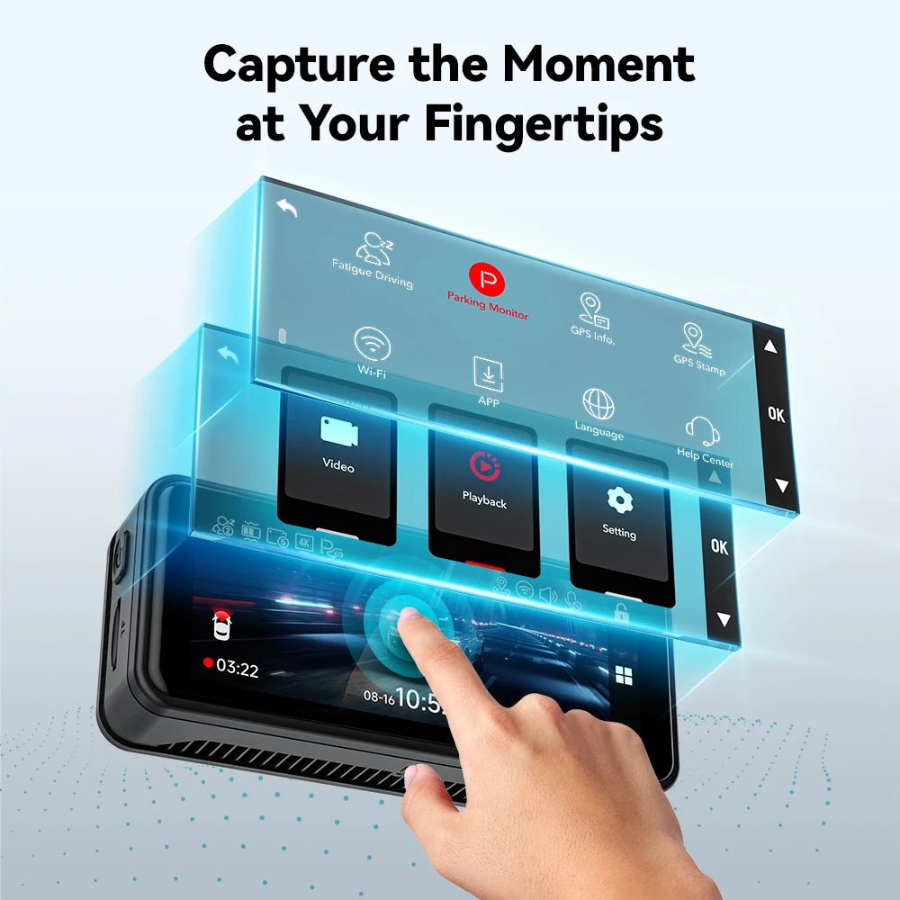 Car Dash Cam - Redtiger F8 5GHz Wifi Touch Screen 4K Front Dash Cam - House Flexa