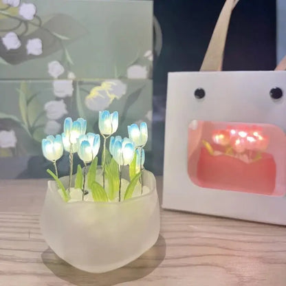 Handmade Tulip Night Light DIY Creative Desktop Ambiance Gift - House Flexa