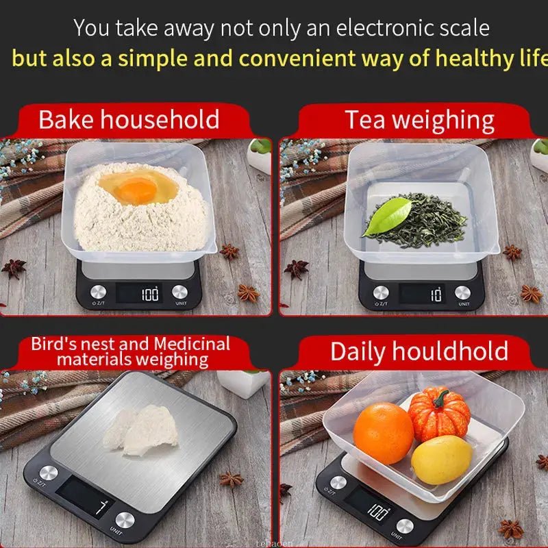 Digital Kitchen Scale 15Kg/1g - Professional Stainless Steel Food Scale for Cooking & Baking - House Flexa