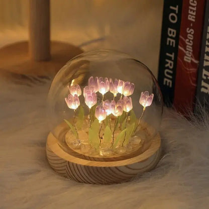 Handmade Tulip Night Light DIY Creative Desktop Ambiance Gift - House Flexa