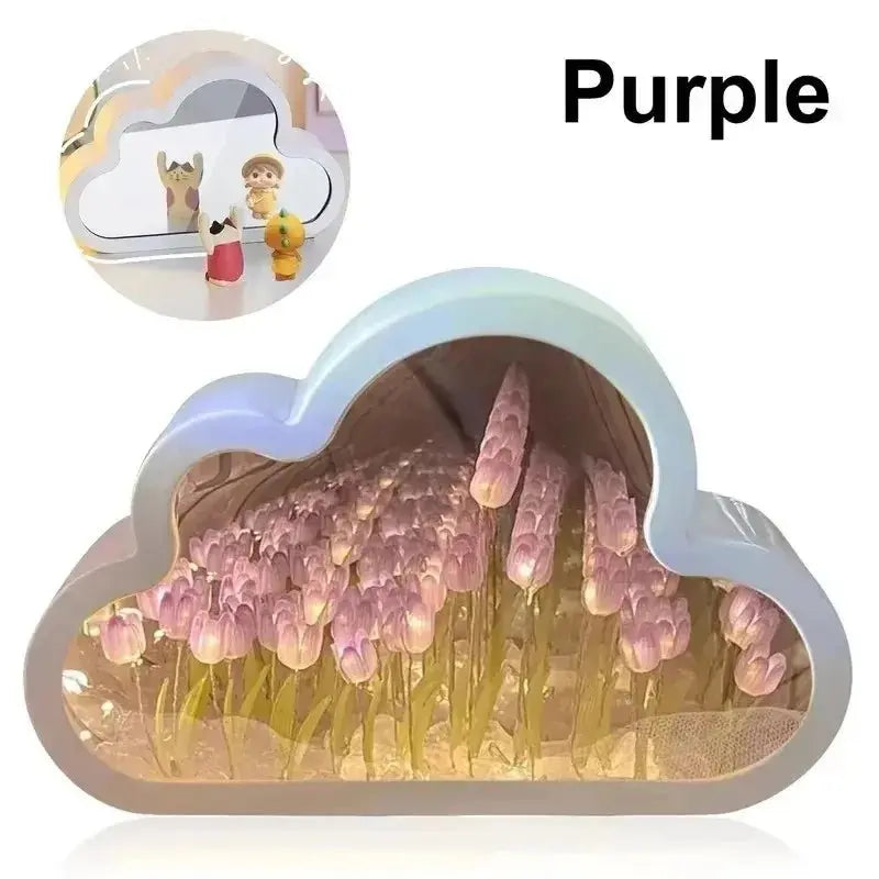 Cloud Tulip Night Light Handmade DIY Mirror Decor Gift - House Flexa