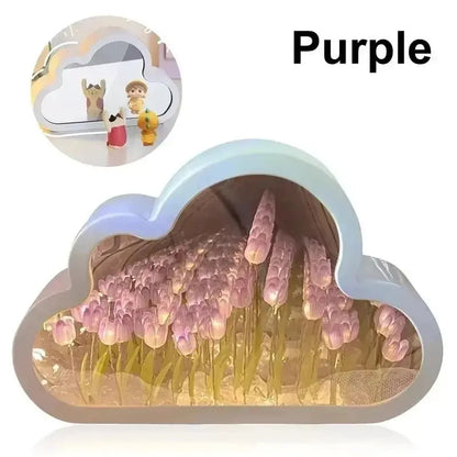 Cloud Tulip Night Light Handmade DIY Mirror Decor Gift - House Flexa