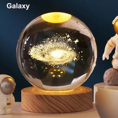 3D Crystal Ball LED Solar System Astronaut - House Flexa