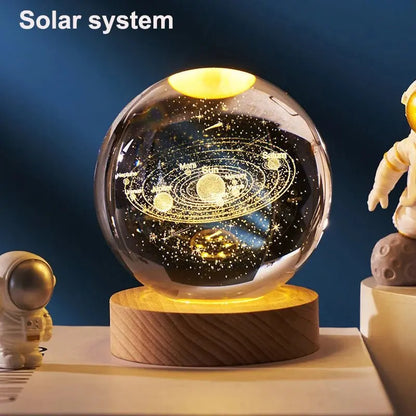 3D Crystal Ball LED Solar System Astronaut - House Flexa