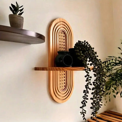 Arched Bohemian Rattan Floating Shelf - House Flexa