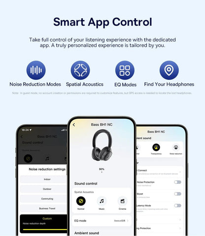 Baseus Bowie H1s Wireless Headphones | Bluetooth 5.4 Noise Canceling 120H Battery - House Flexa