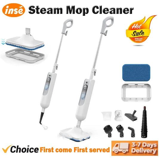 INSE 6 - in - 1 Steam Mop - High Temperature Detachable Steam Cleaner for Hardwood, Carpet & Kitchen - House Flexa