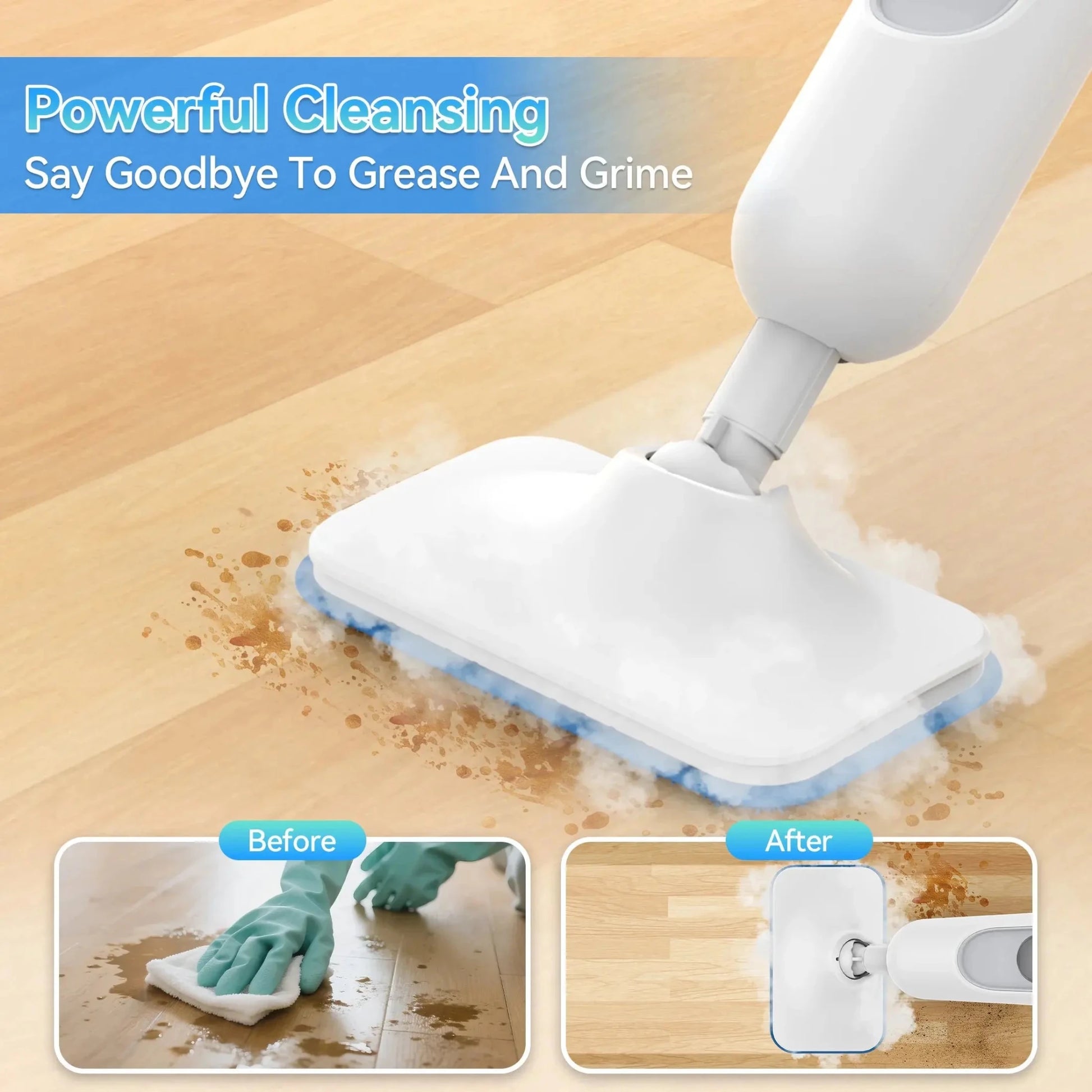 INSE 6 - in - 1 Steam Mop - High Temperature Detachable Steam Cleaner for Hardwood, Carpet & Kitchen - House Flexa