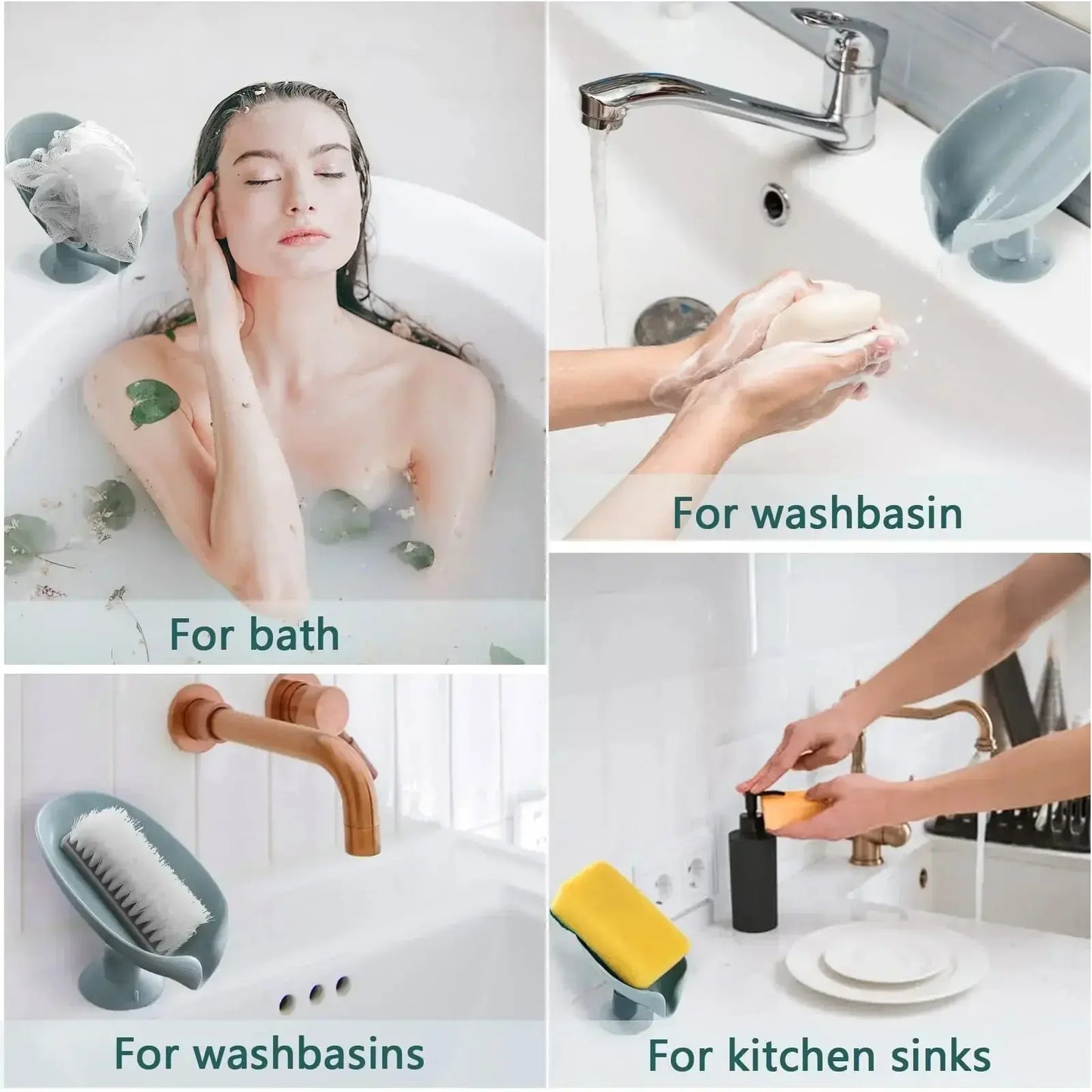 Leaf Shape Drain Soap Holder - House Flexa