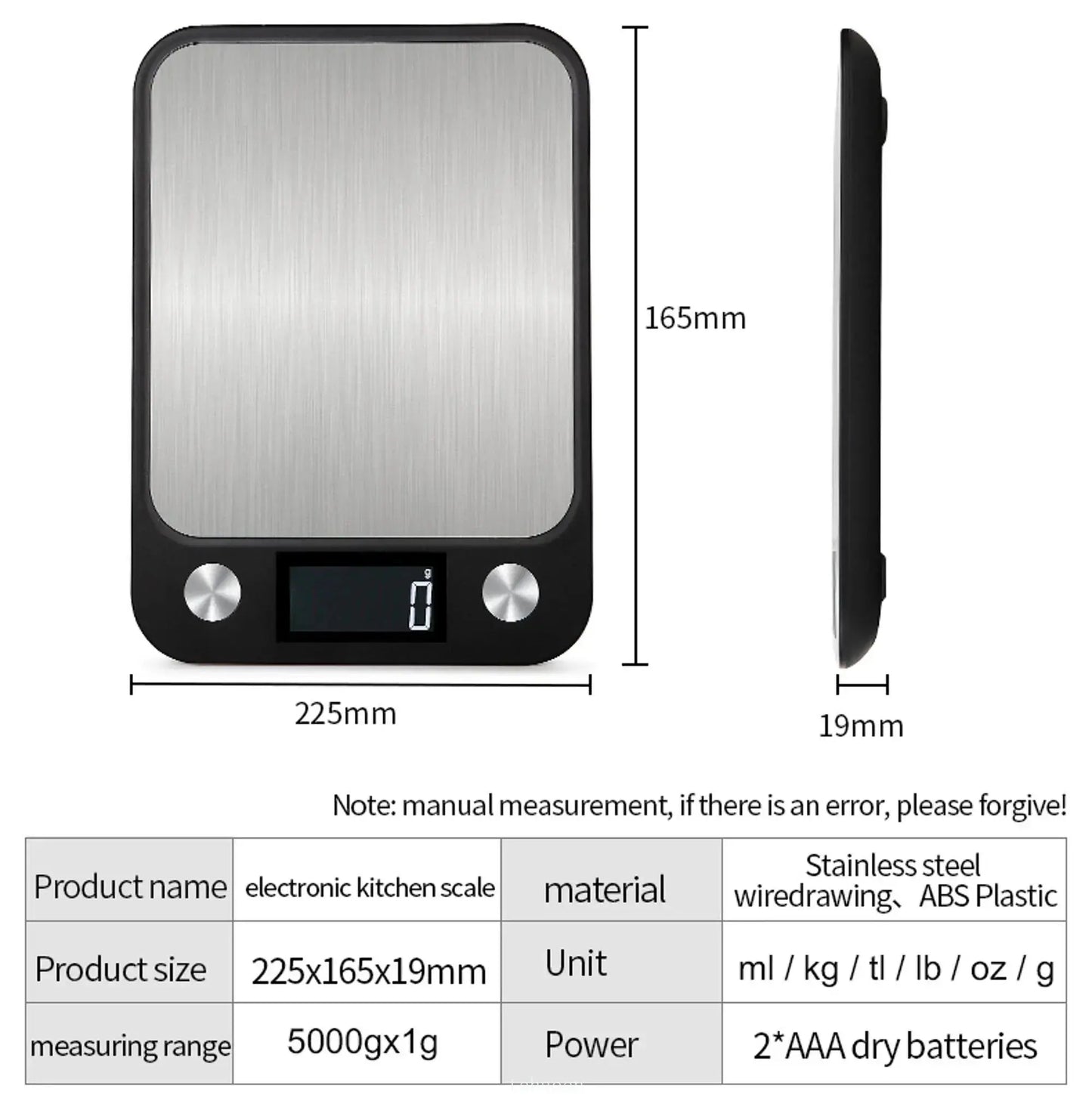 Digital Kitchen Scale 15Kg/1g - Professional Stainless Steel Food Scale for Cooking & Baking - House Flexa