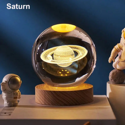 3D Crystal Ball LED Solar System Astronaut - House Flexa