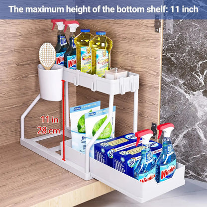Double Layer Pull Out Storage Rack - House Flexa