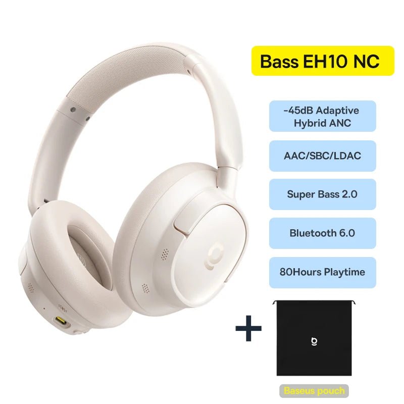Baseus Bowie H1s Wireless Headphones | Bluetooth 5.4 Noise Canceling 120H Battery - House Flexa