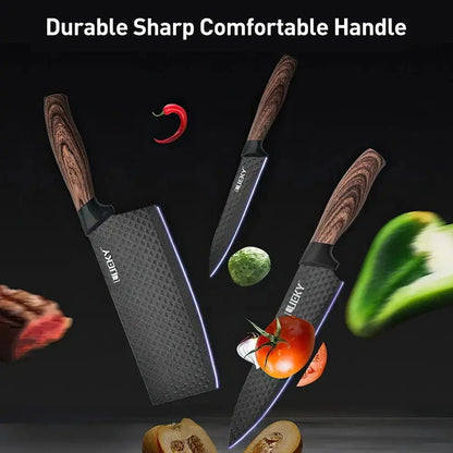 Ueky 6 - Piece Stainless Steel Kitchen Knife Set - Restaurant Grade Professional Cooking Tools - House Flexa