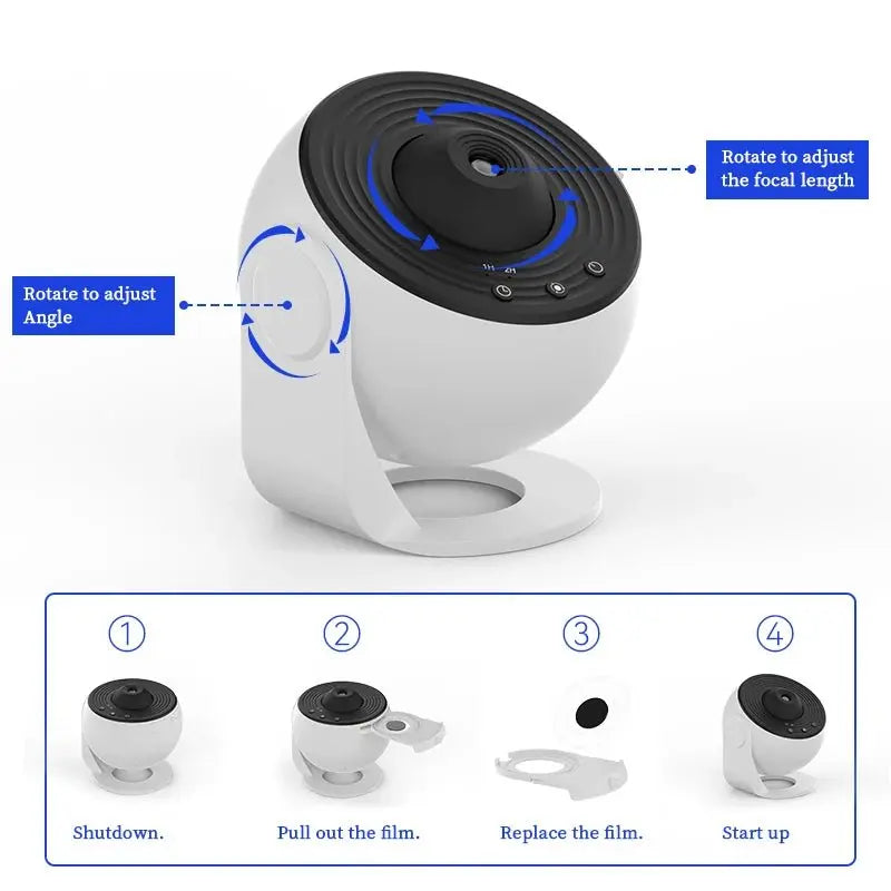 Galaxy Projector Night Light 360° Rotating Starry Sky Lamp - House Flexa