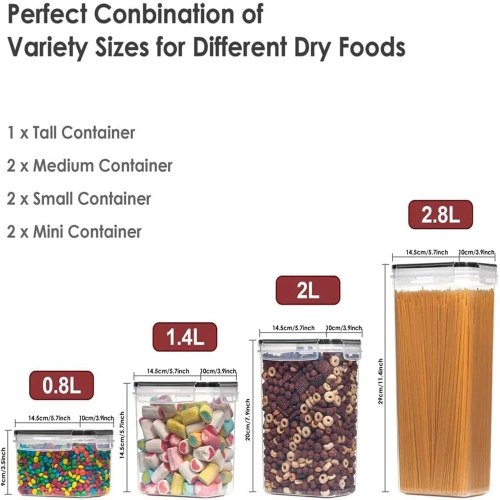 Food Storage Container - Airtight and BPA Free Kitchen Container Set of 7pcs - House Flexa