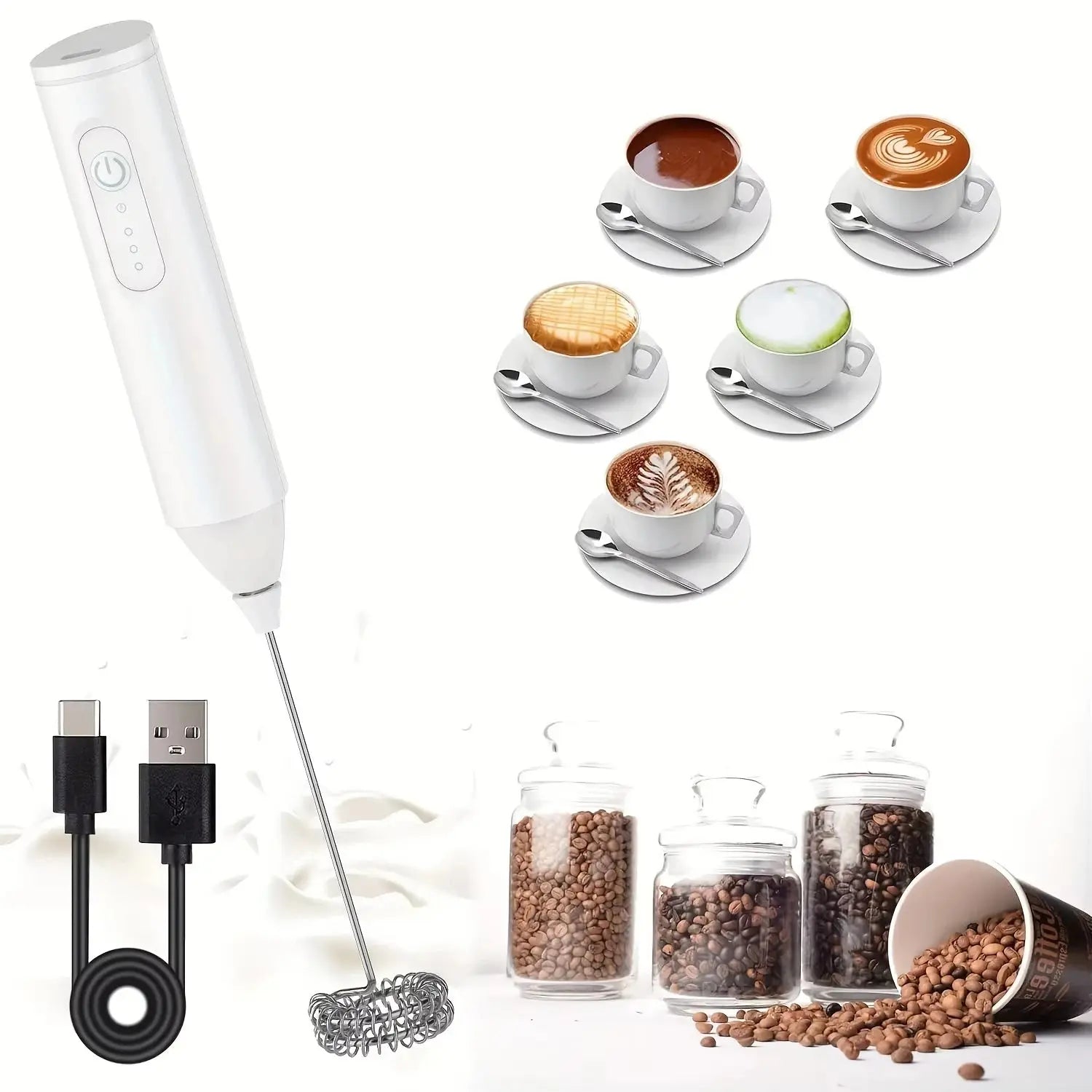 Handheld Electric Milk Frother Egg Beater - House Flexa