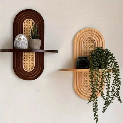 Arched Bohemian Rattan Floating Shelf - House Flexa