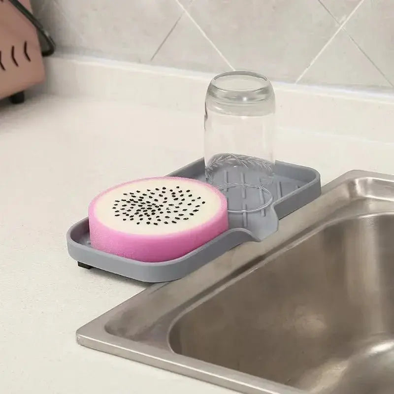 Silicone Sink Tray Soap Sponge Holder - House Flexa