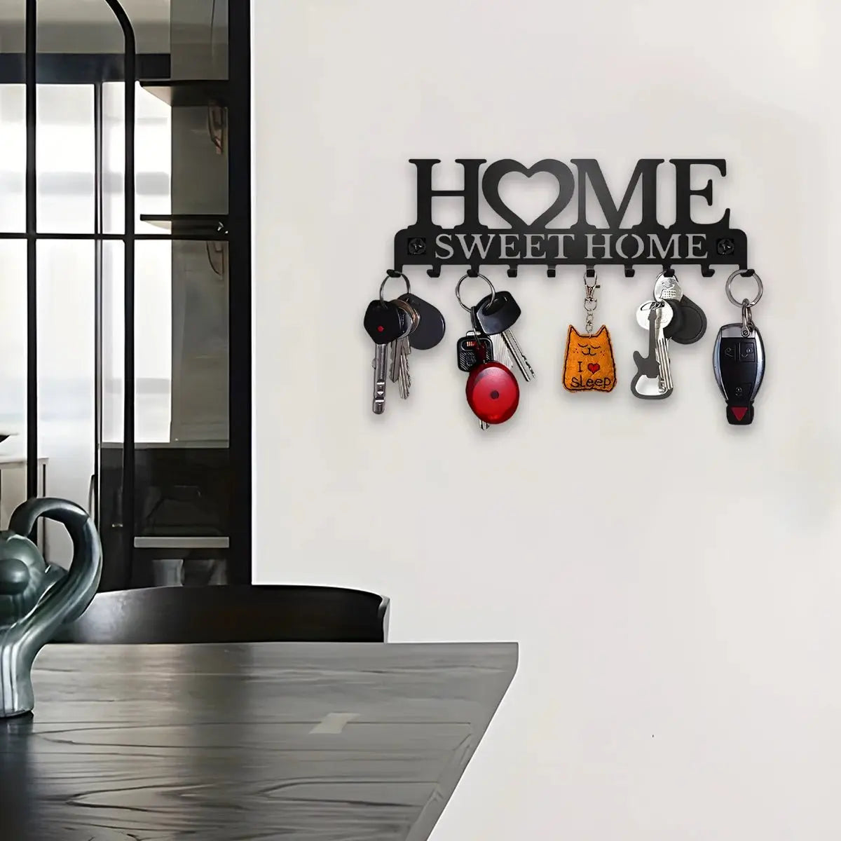 Black Metal Wall Mounted Key Holder - House Flexa