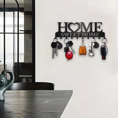 Black Metal Wall Mounted Key Holder - House Flexa
