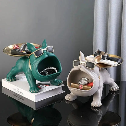 Resin Bulldog Statue Storage - House Flexa