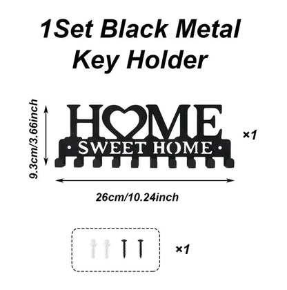 Black Metal Wall Mounted Key Holder - House Flexa