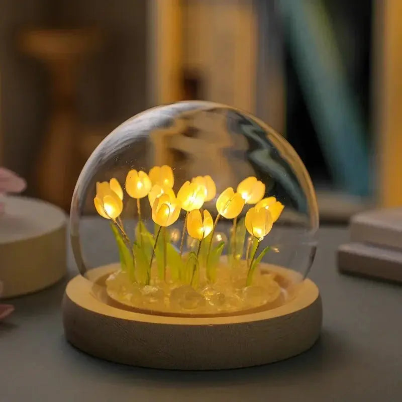 Handmade Tulip Night Light DIY Creative Desktop Ambiance Gift - House Flexa