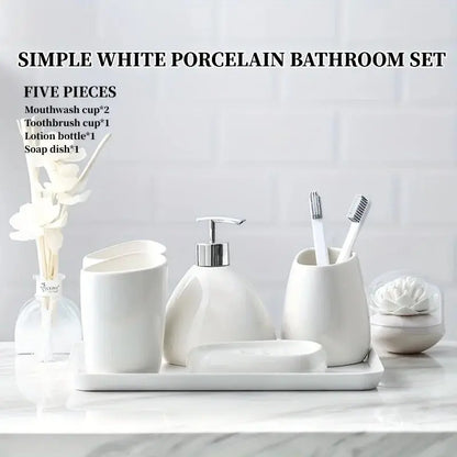 Ceramic Bathroom Accessories Set - House Flexa