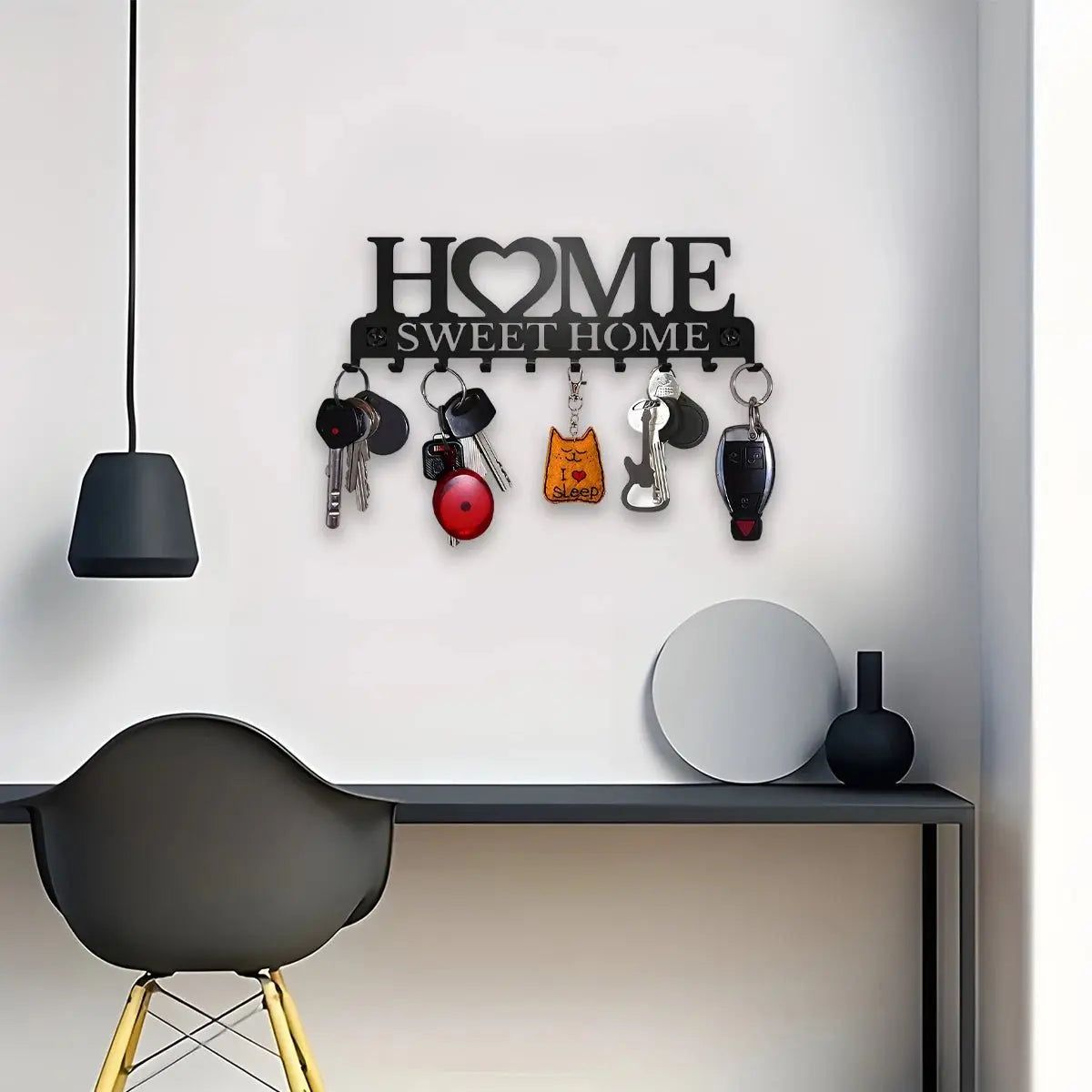 Black Metal Wall Mounted Key Holder - House Flexa